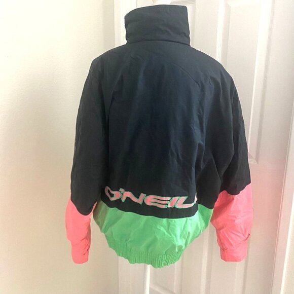 O'Neill Vintage Retro 80's Neon Color Block Ski Jacket Size M Preowned - Picture 6 of 14